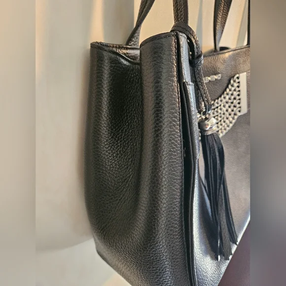 Valentino By Mario Valentino Black Leather Tote Bag - Picture 7 of 14